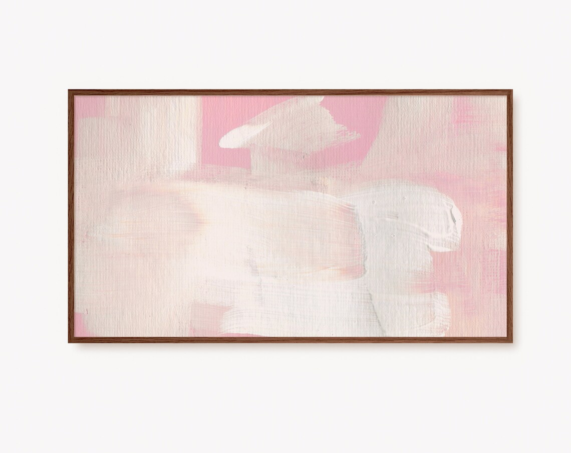 Modern Neutral Abstract Art Print, Blush Pink