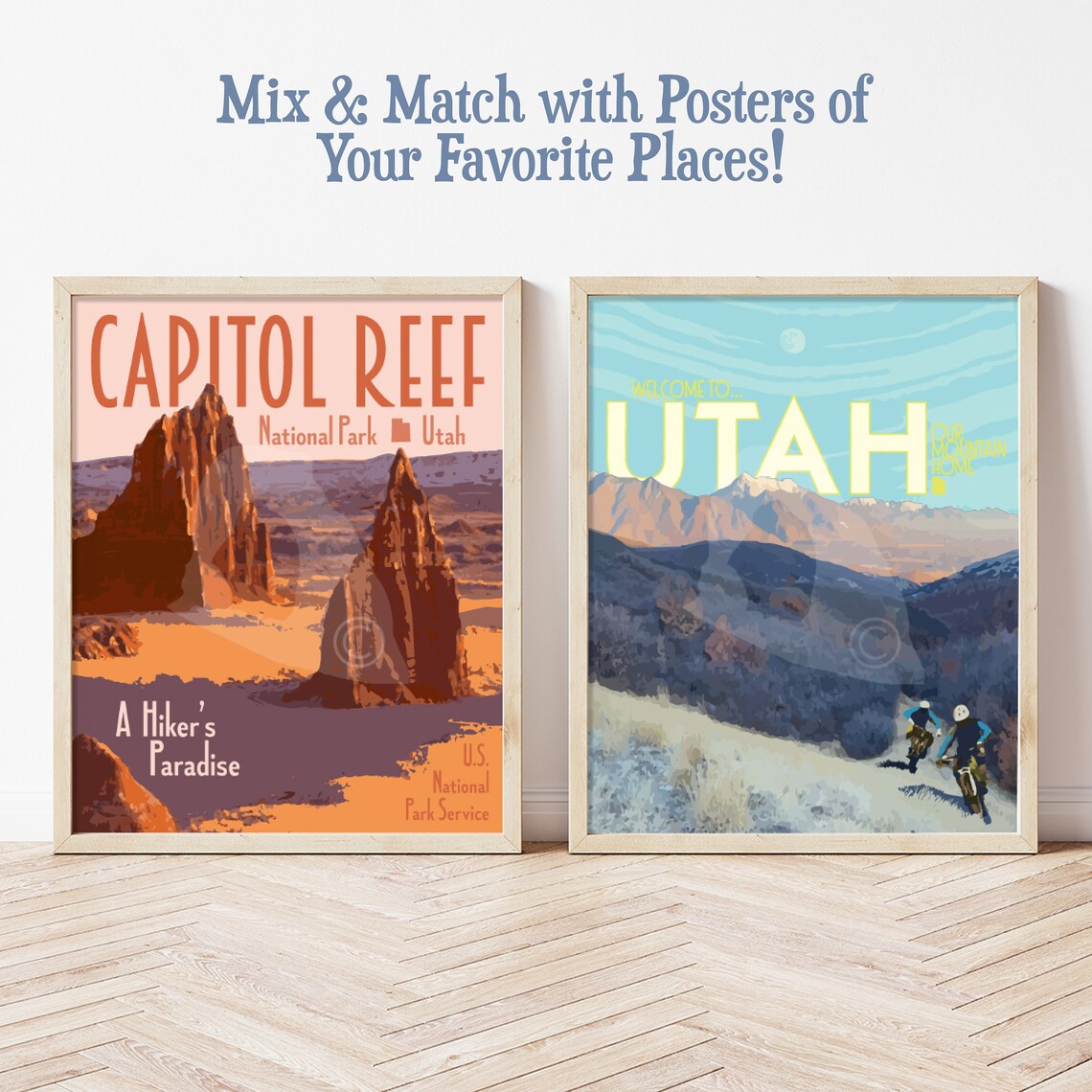Utah Mountain Biking Vintage Style Travel Poster - Image 2