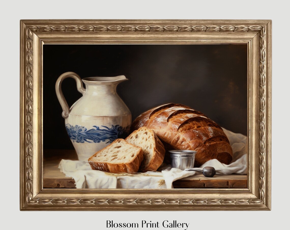 Vintage Kitchen Bread Still Life Art Print