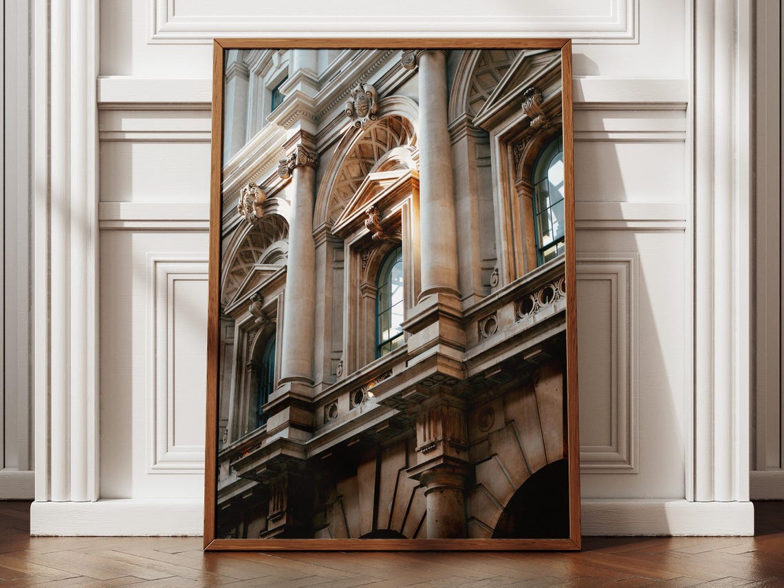 Classical Stone Facade Columns Architecture Photography Wall Art