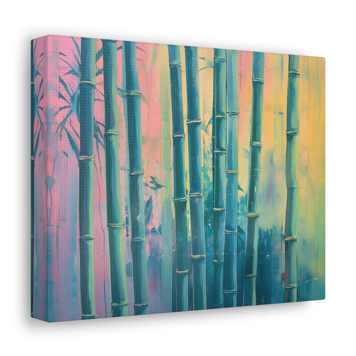 Tropical Bamboo Forest Vivid Sunset Color Statement Wall Art - Image 2