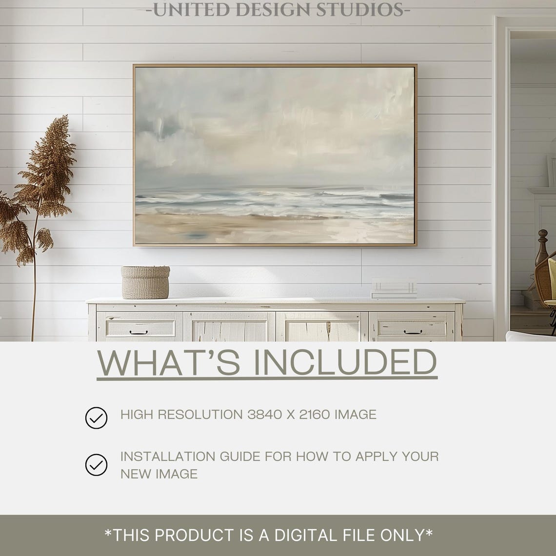 Neutral Beige Beach Waves Soft Summer Coastal Calm Shoreline Poster - Image 2