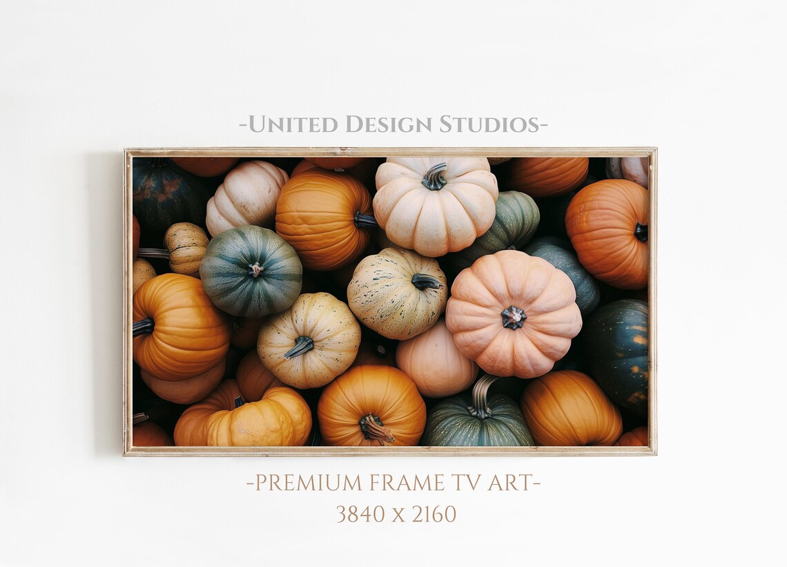 Assorted Pumpkins Autumn Art Print for Halloween