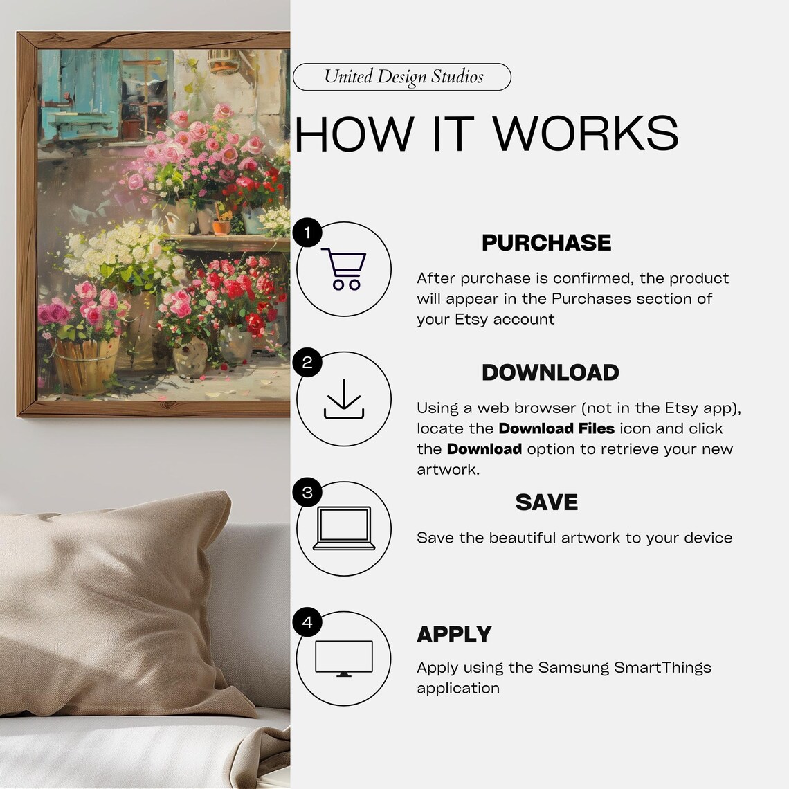 Frame TV Flowers Botanical Floral Art Print - Image 3
