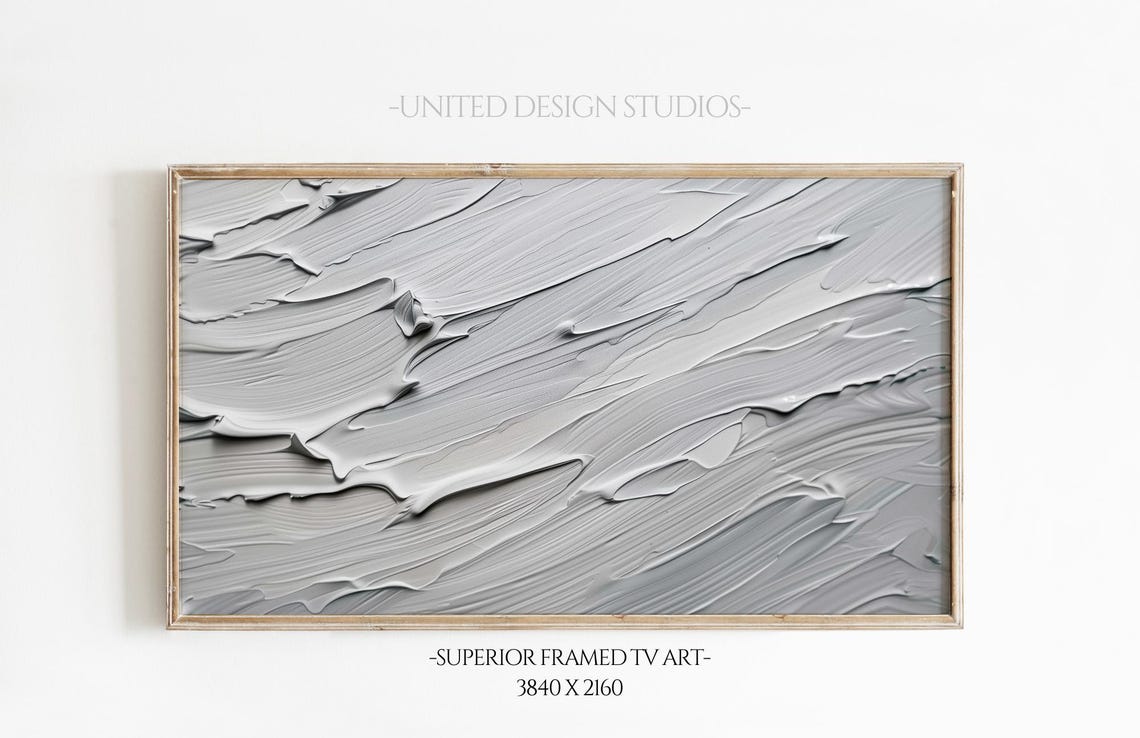 Gray Abstract Brushstroke Texture Minimalist Modern Art Poster