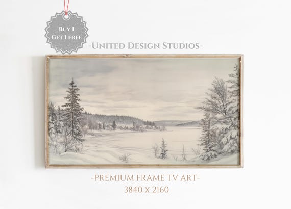 Winter Snow Landscape Art Print, Holiday Decor