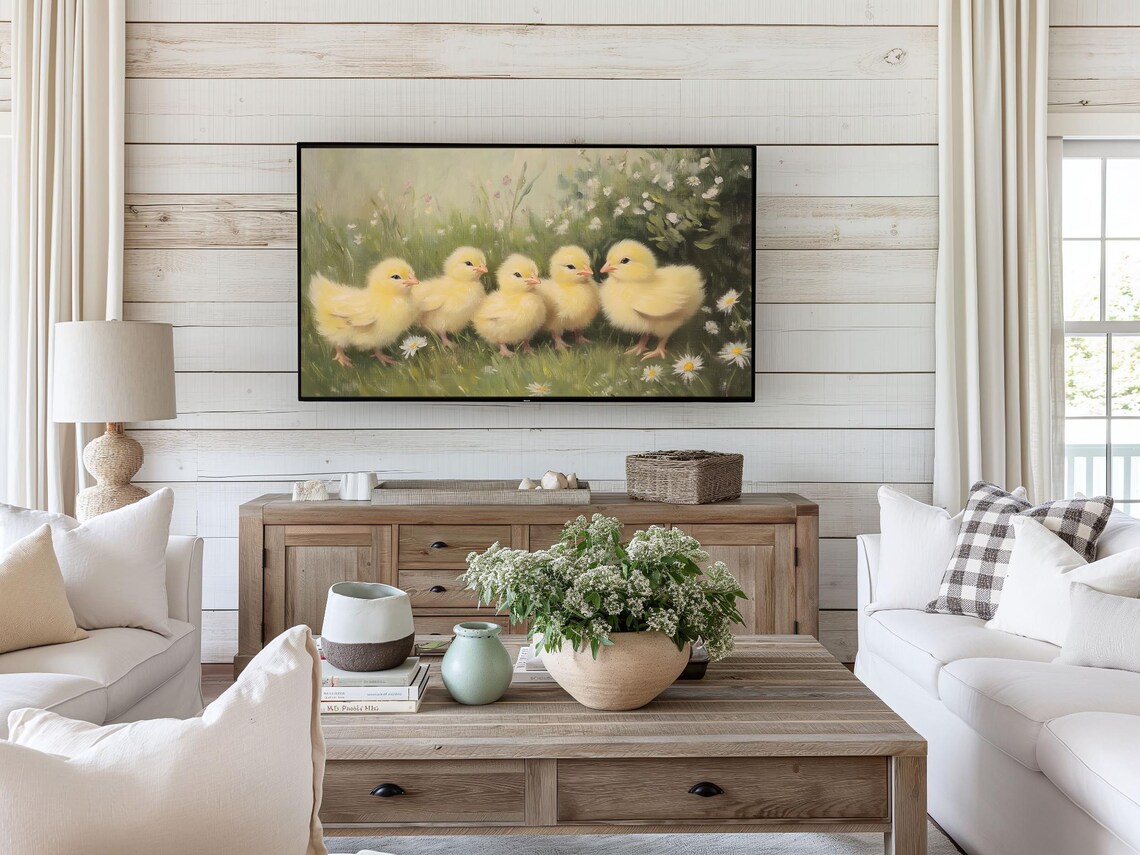 Easter Chicks Farmhouse Spring Art Print - Image 2