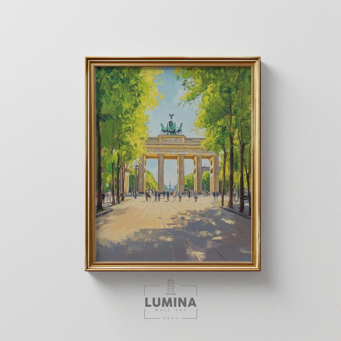Brandenburg Gate Berlin Spring Romantic Oil Painting Cityscape Print
