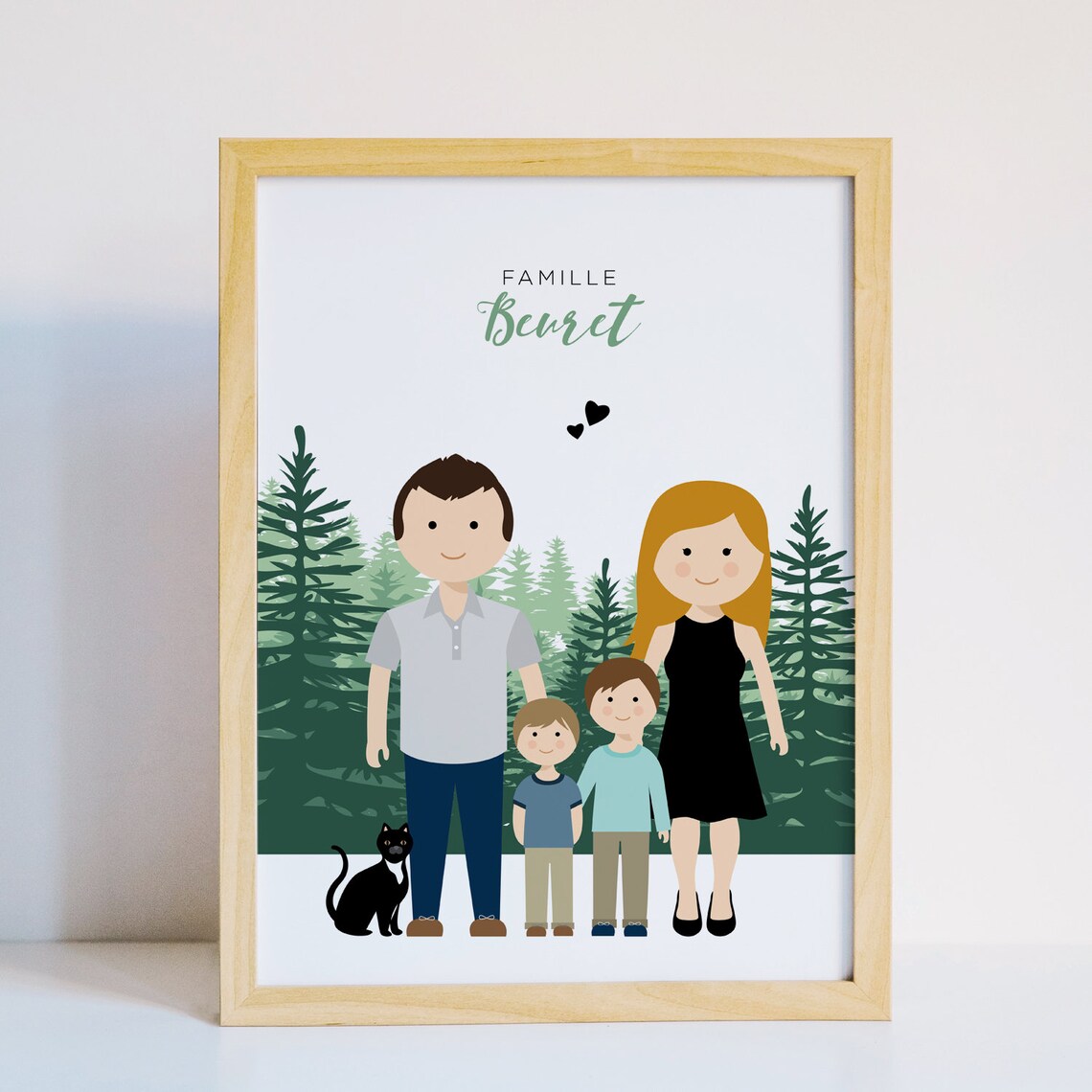 Personalized Pregnant Couple in Front of House Custom Portrait Poster - Image 5