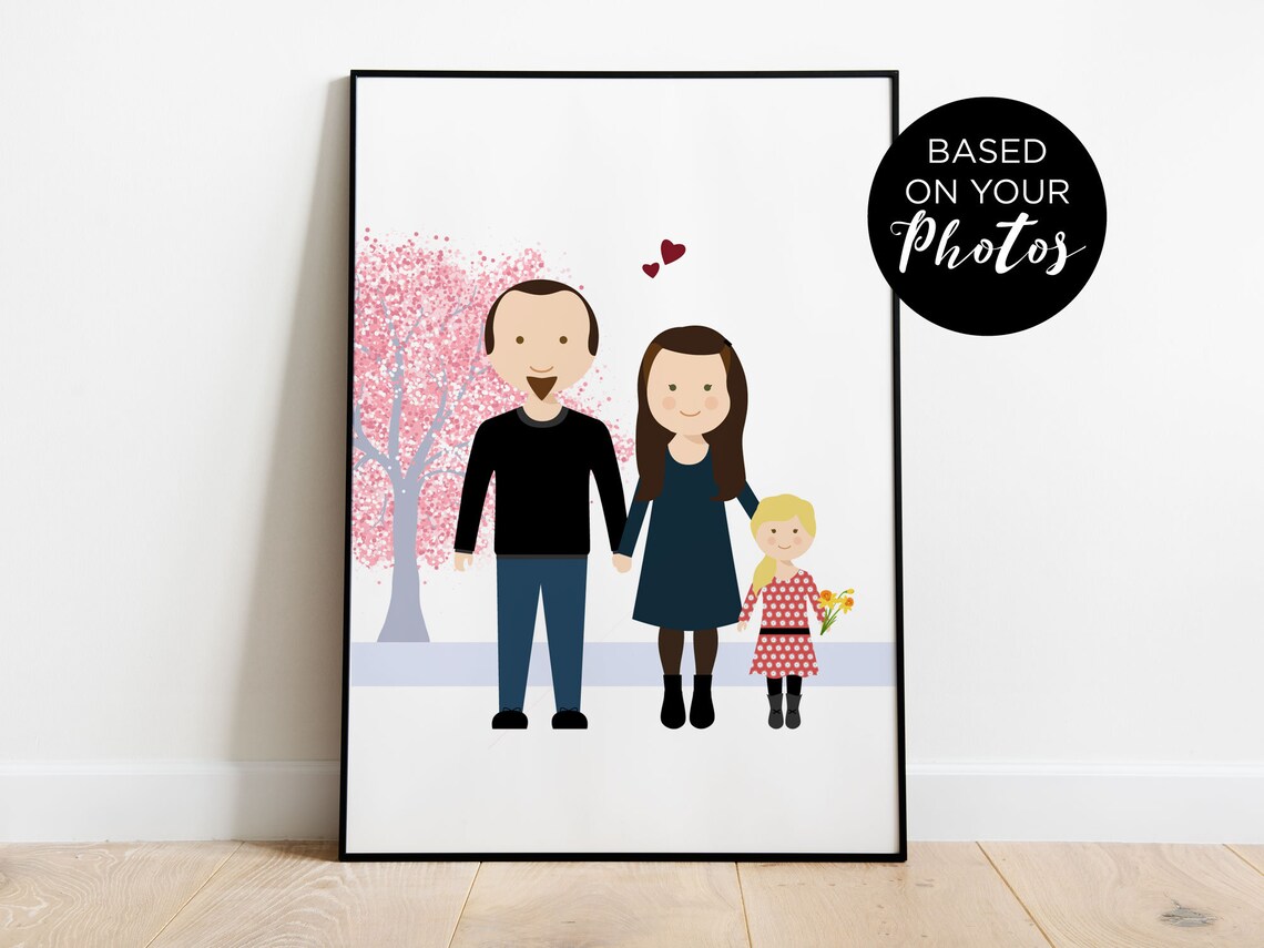 Custom Family Portrait Art Print, Christmas Style - Image 5