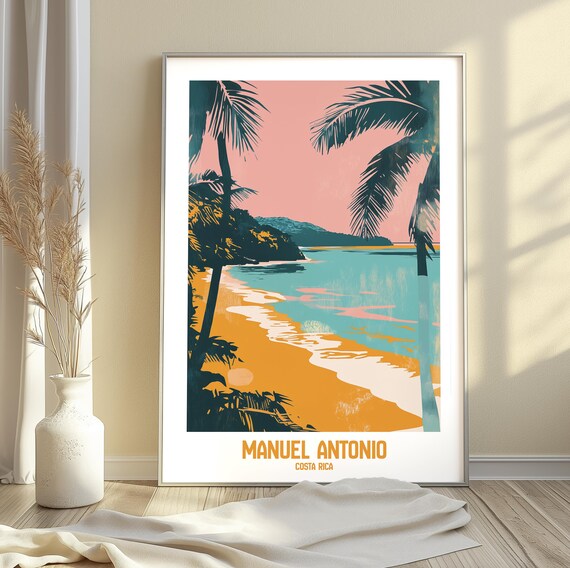 Manuel Antonio Costa Rica Travel Poster Tropical Beach Art Print