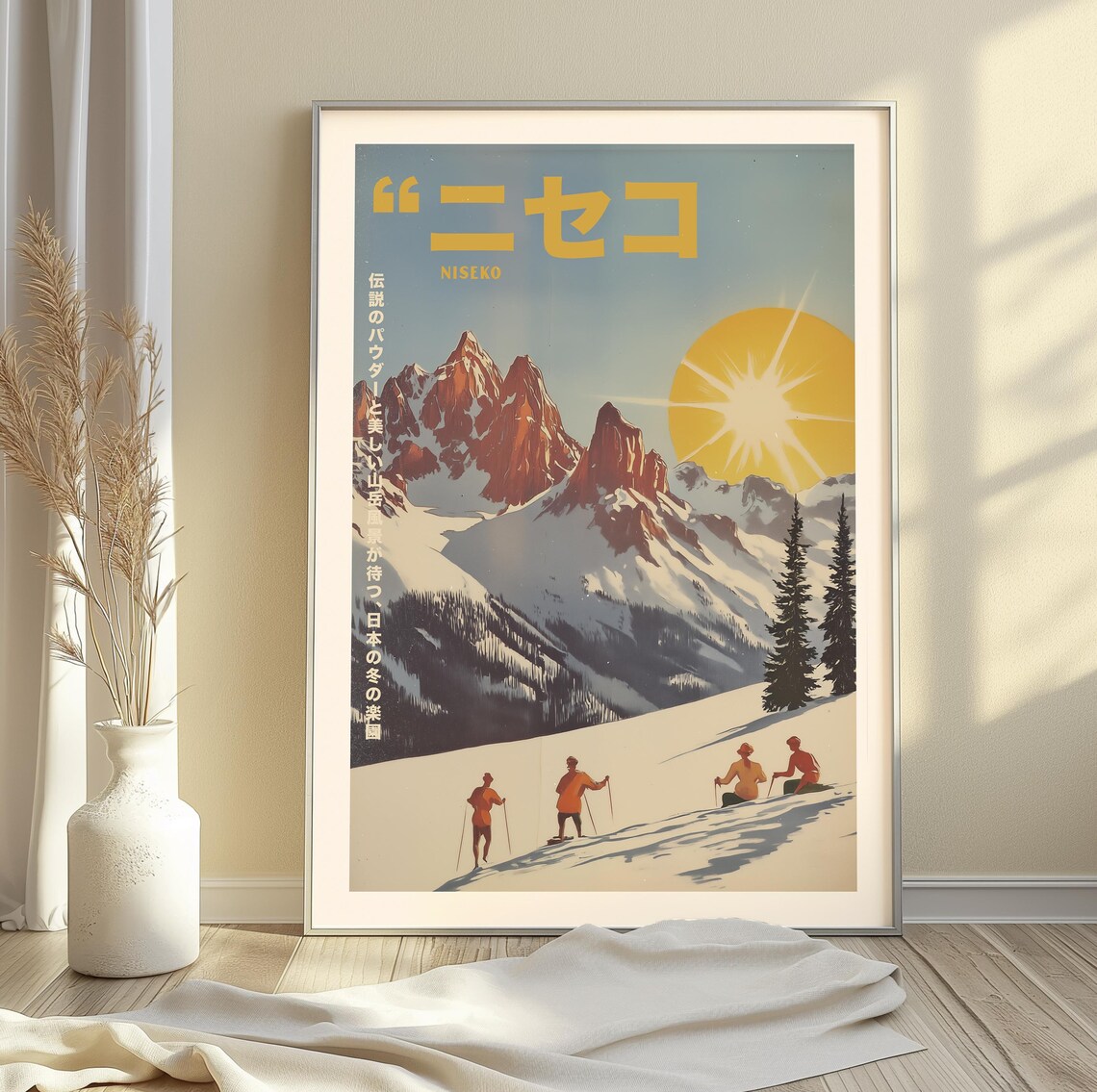 Vintage Niseko Ski Resort, Japanese Winter Travel Poster
