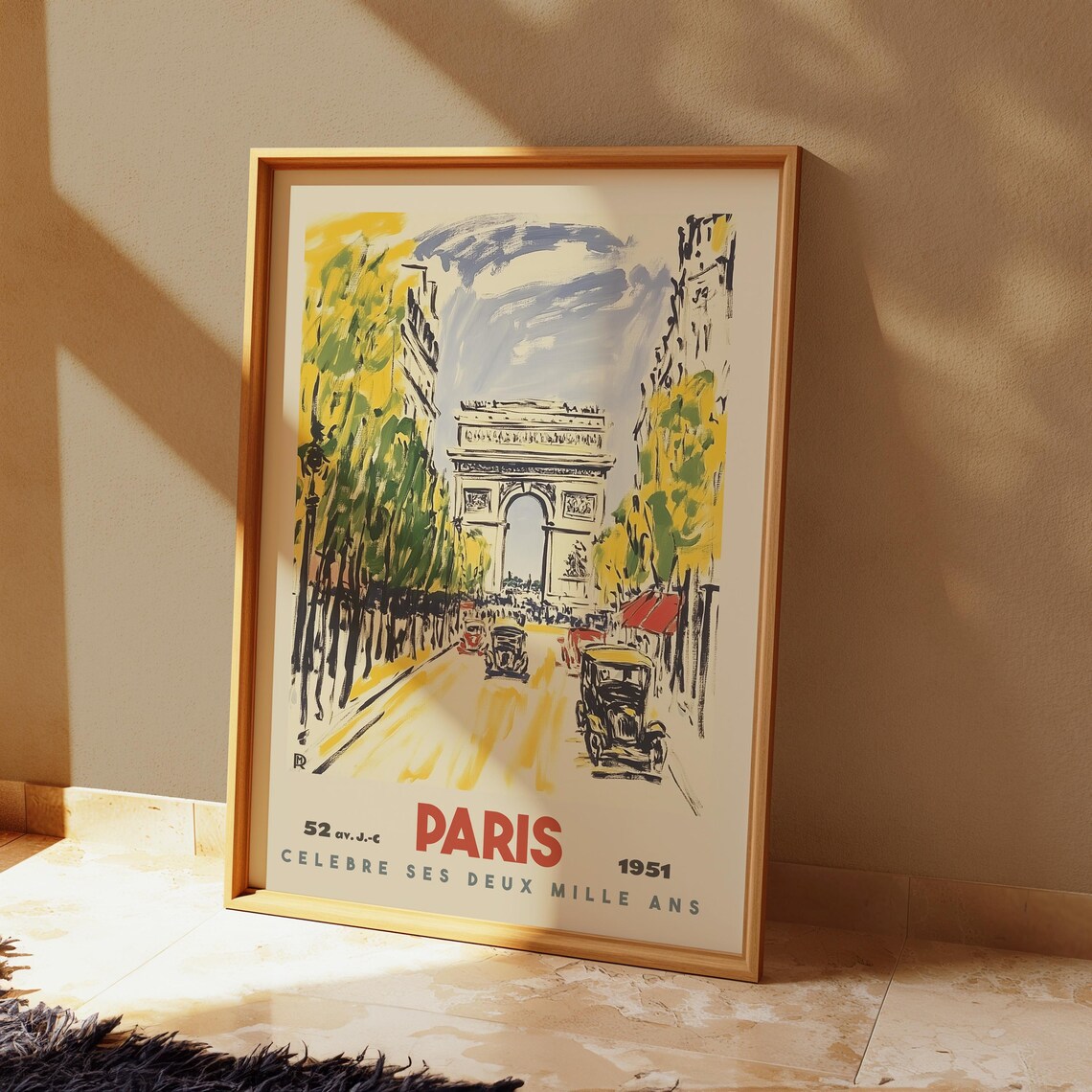 Paris Arc De Triomphe Vintage France Travel Poster