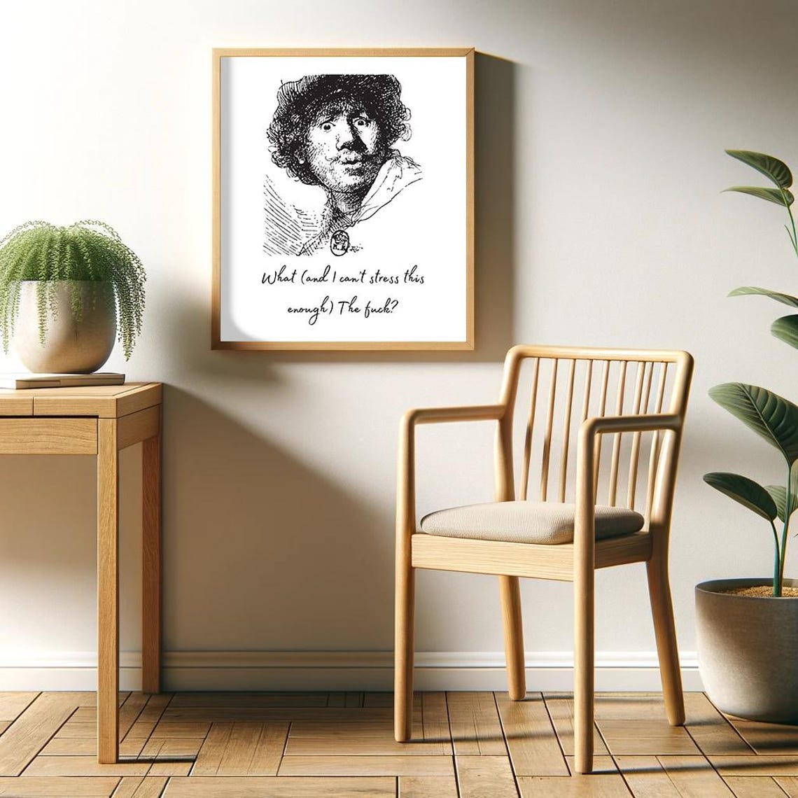 What The Fuck Funny Engraved Sketch Vintage Sarcastic Poster - Image 2