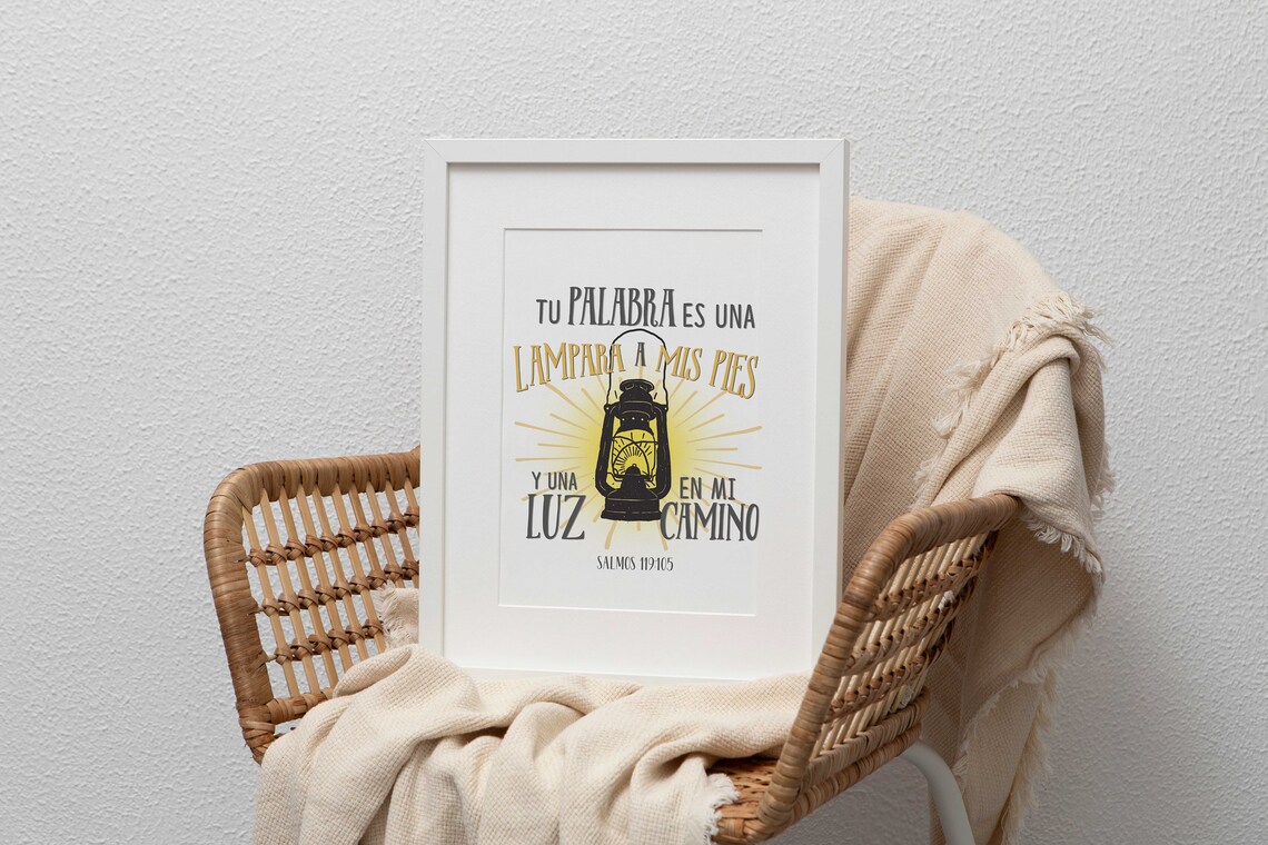 Salmos 119:105 Hand Lettering Art Print - Image 2