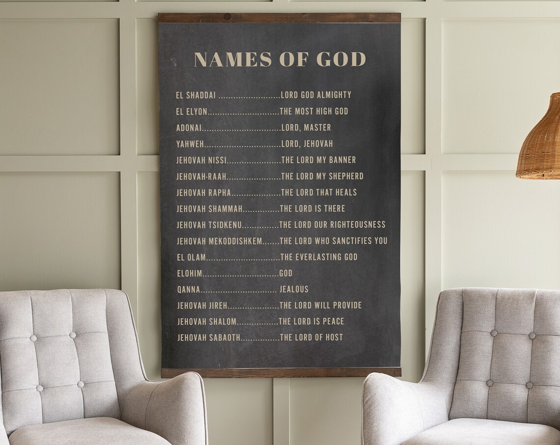 Names Of God Scripture Hanging, Large Verse Sign