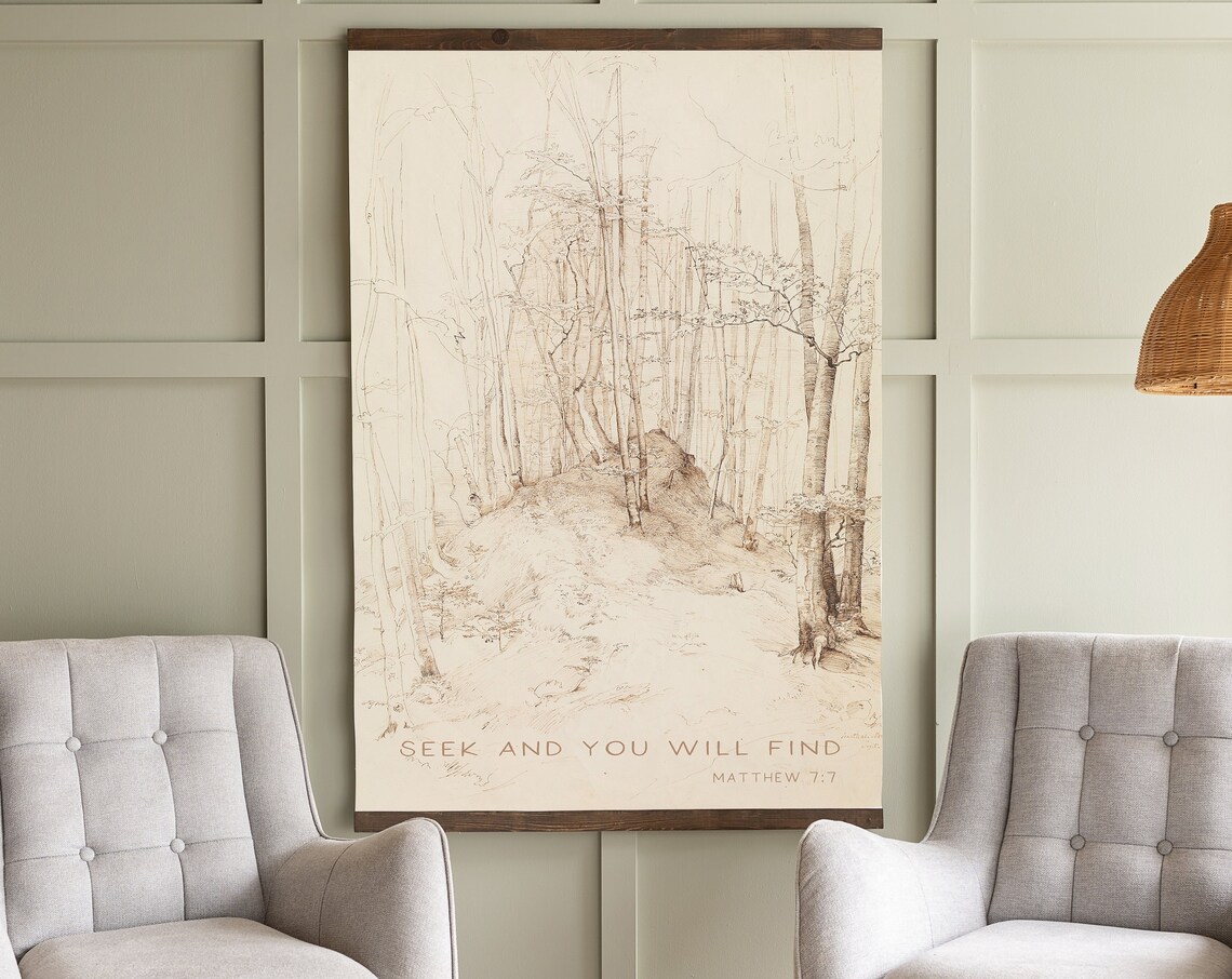 Christian Wall Decor Vintage Scripture, Seek And You Will Find