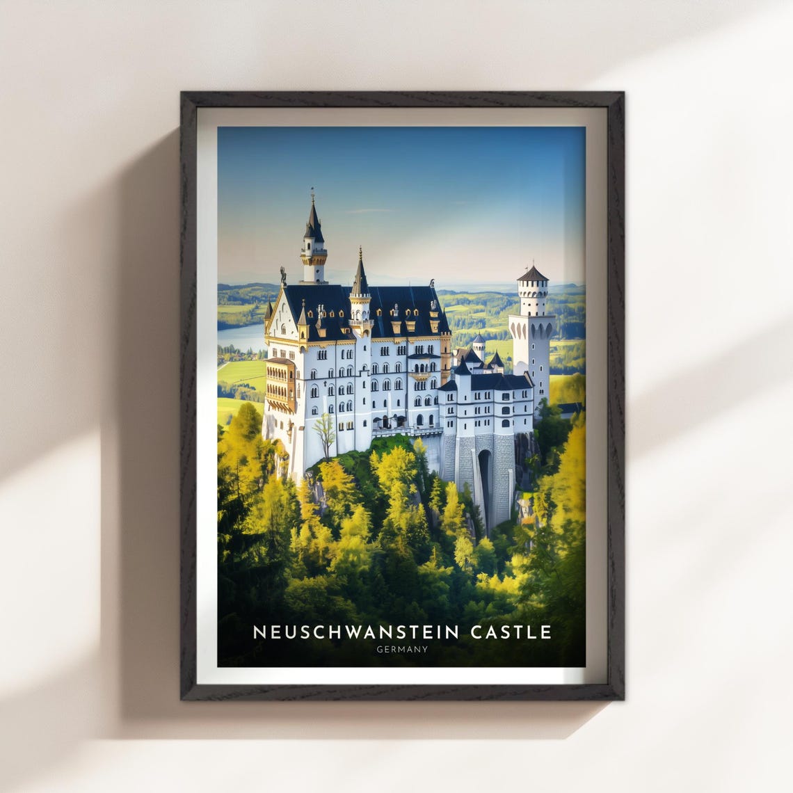 Neuschwanstein Castle Germany Fairytale Palace Landmark Travel Poster