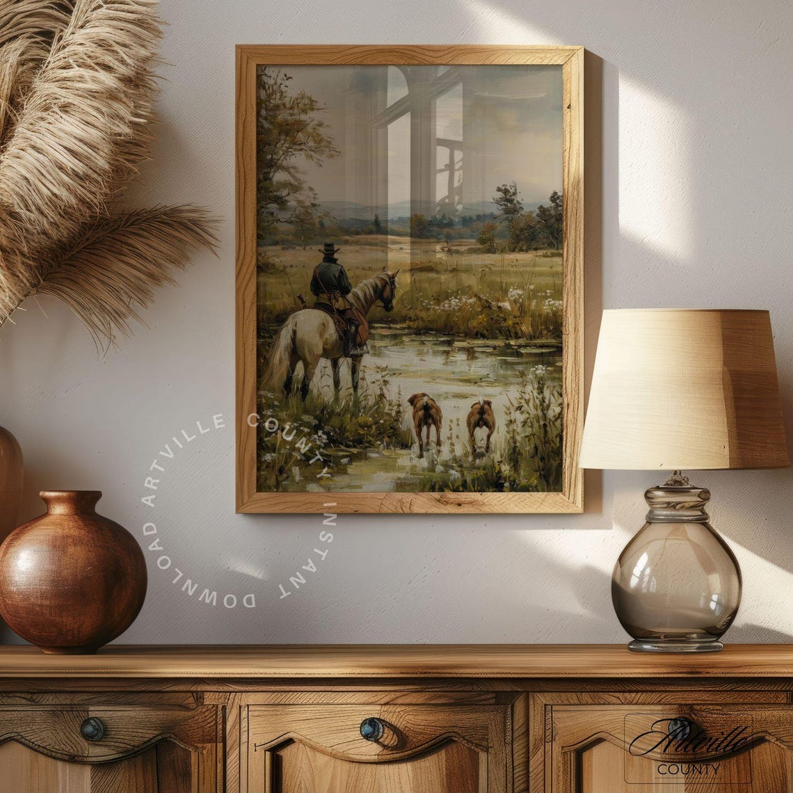 Vintage Hunting Gallery Set Five Equestrian Horse Scene Poster - Image 3
