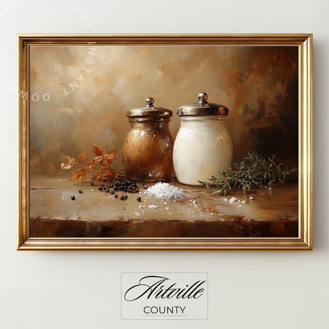 Spice Shakers Art Print, Cottage Kitchen Still Life