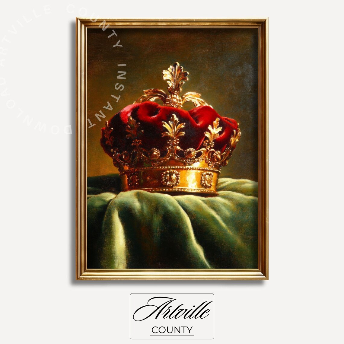 Royal Crown Painting, Vintage Royalty Art Print