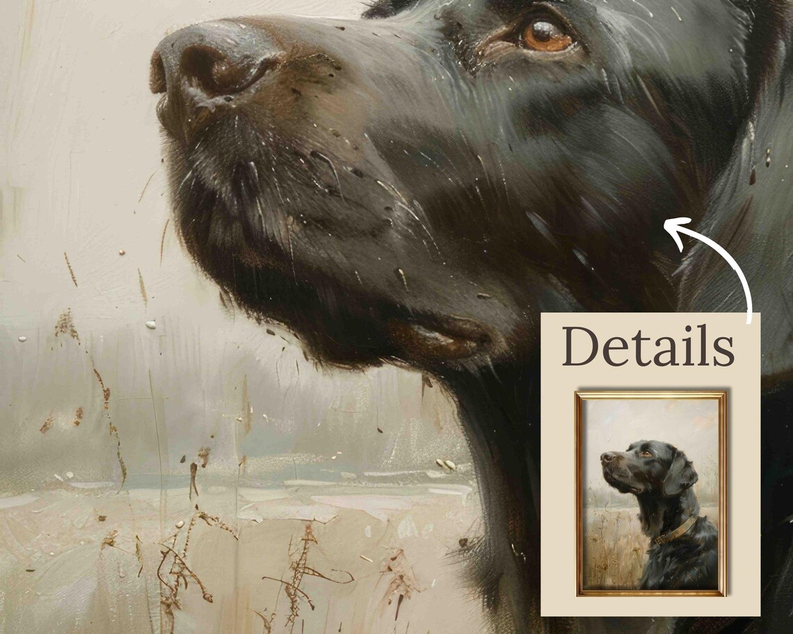 Hunting Dog Oil Painting Farmhouse Decor Poster - Image 2