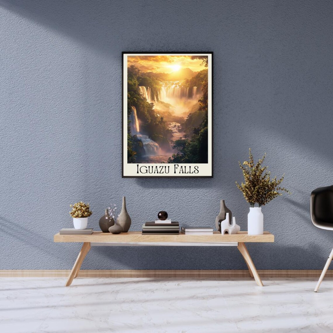 Iguazu Falls Poster with Golden Sunset over the Jungle Waterfall - Image 5