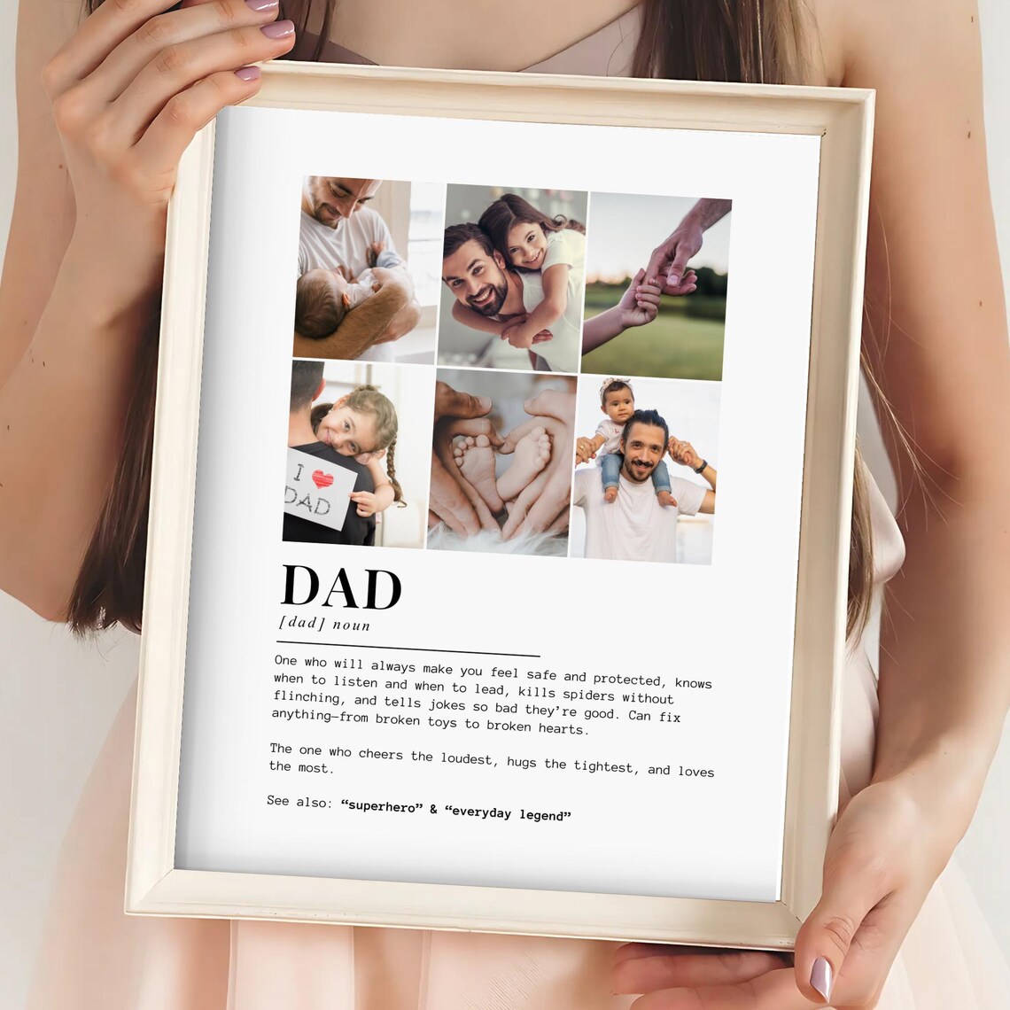 Custom Dad Definition Photo Collage Gift