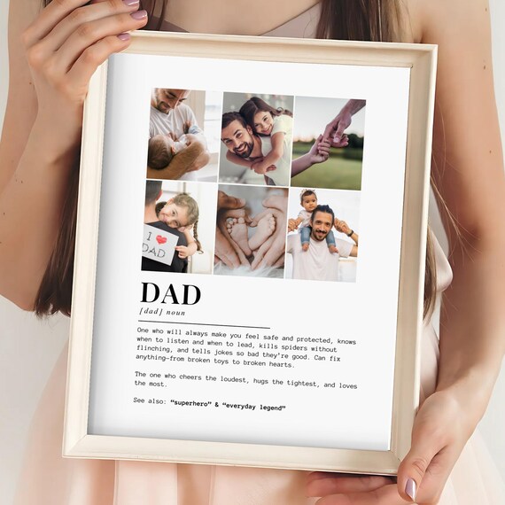 Custom Dad Definition Photo Collage Gift