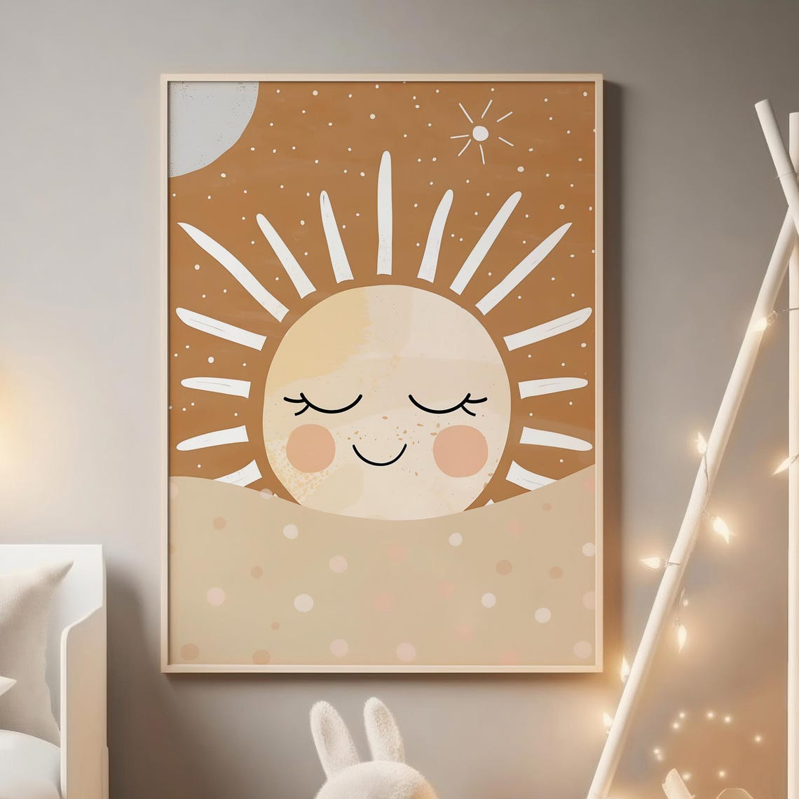 Rising Sun Nursery Print Minimalist Sunshine Wall Art