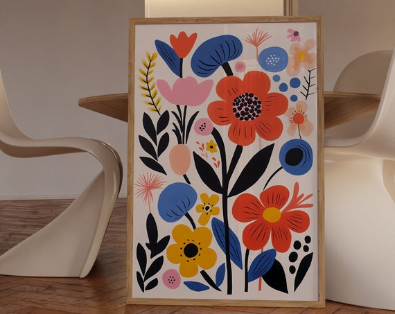 Matisse Flower Print, Botanical Floral Art Poster