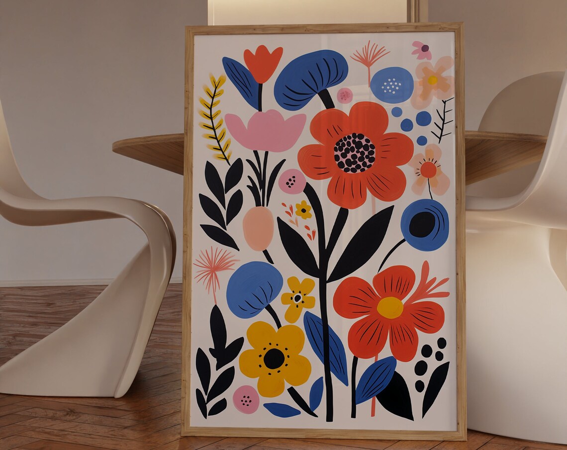 Matisse Flower Print, Botanical Floral Art Poster