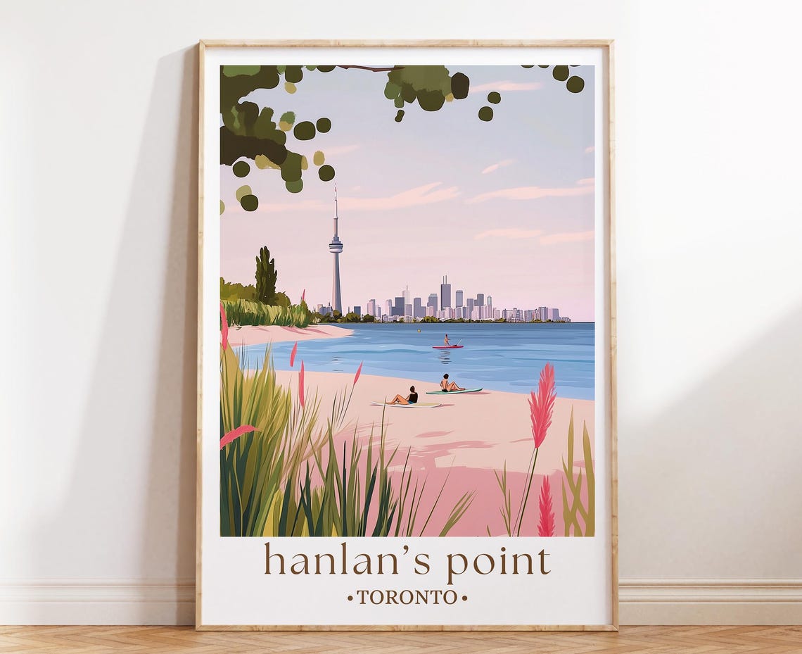 Hanlan's Point Toronto Beach CN Tower Skyline Escape Travel Poster