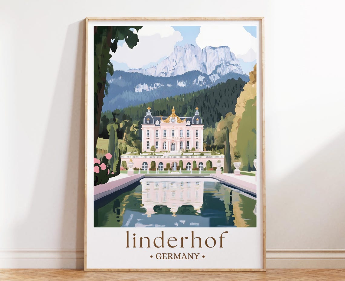 Linderhof Palace Germany Gardens Alpine Mountain Estate Poster