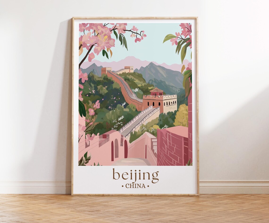 Beijing Vintage Travel Poster, City Illustration