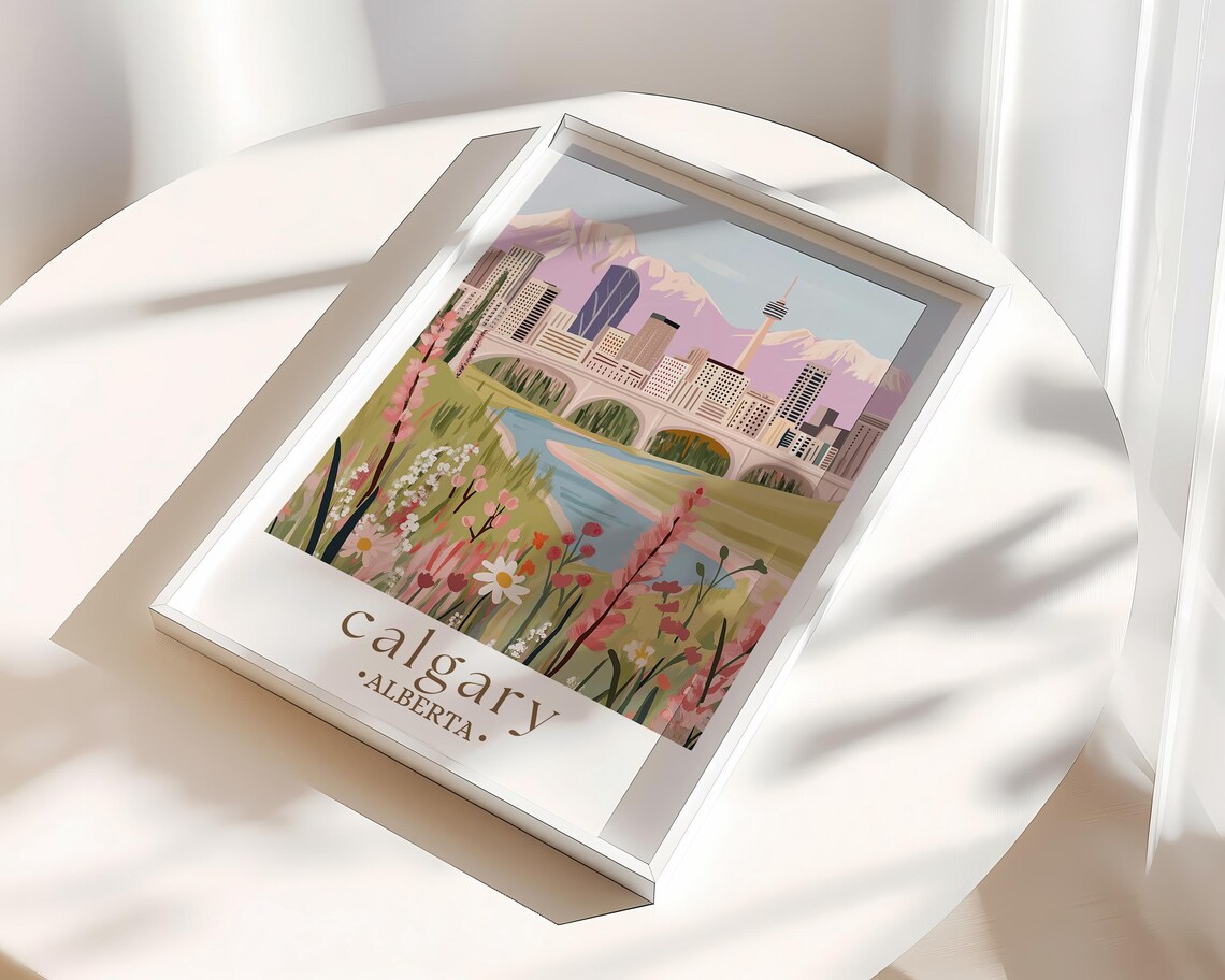 Calgary Travel Poster, Canada Mountains Art Print - Image 2
