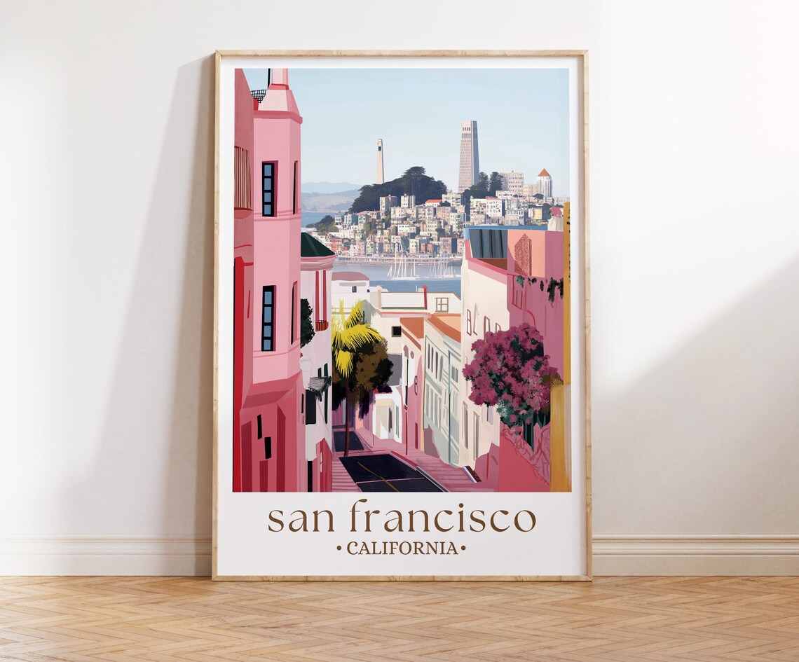 San Francisco Scenic Cityscape Travel Art Poster