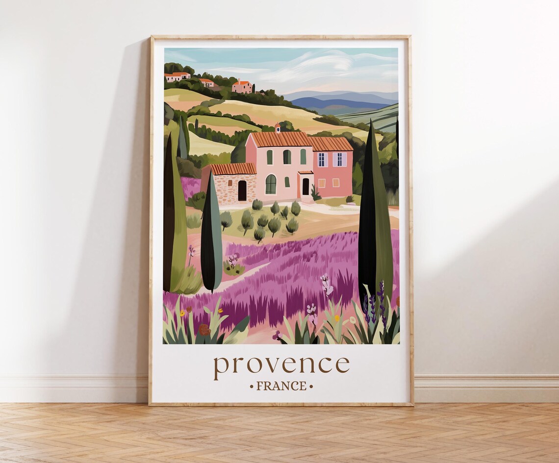 Provence Lavender Travel Poster, Provence France