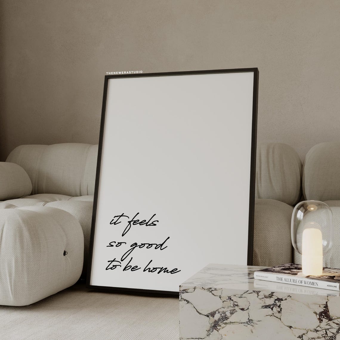 It Feels So Good to Be Home Handwritten Script Quote Cozy Poster