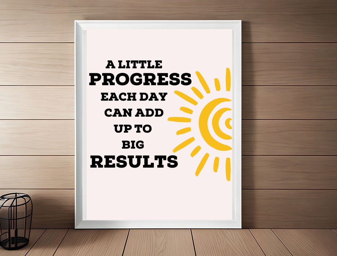 A Little Progress Each Day Bright Sunny Motivational Quote Poster - Image 6