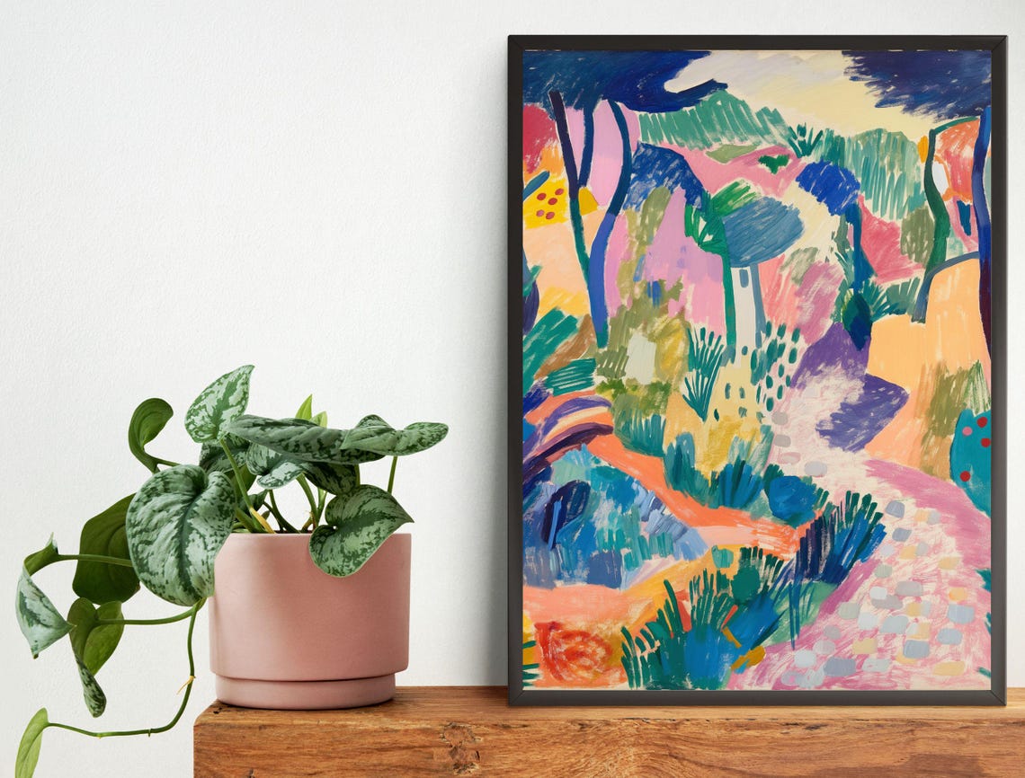 Fauvist Forest Landscape Colorful Abstract Expressionist Art Poster - Image 7