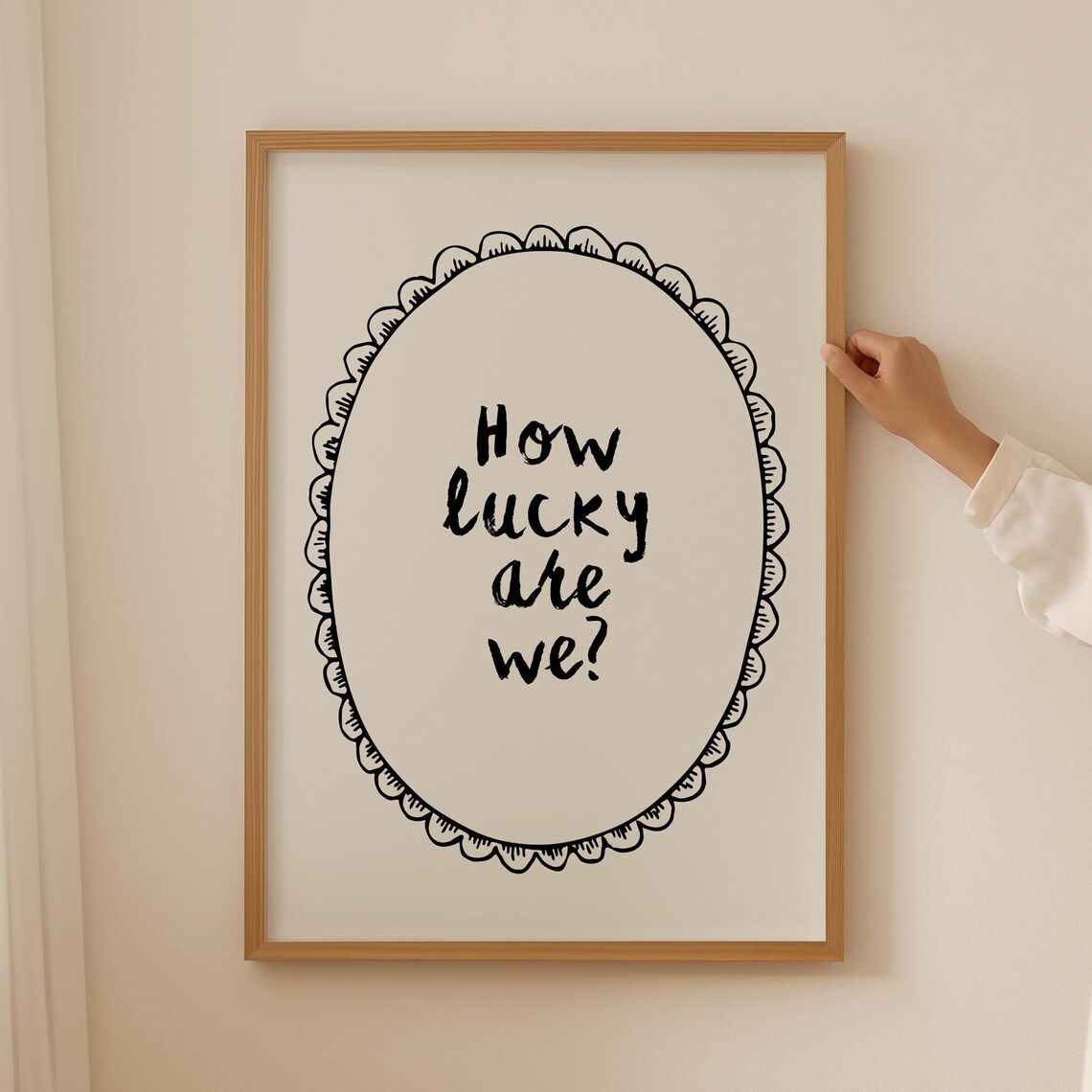 How Lucky Are We, Neutral Retro Western Art Print