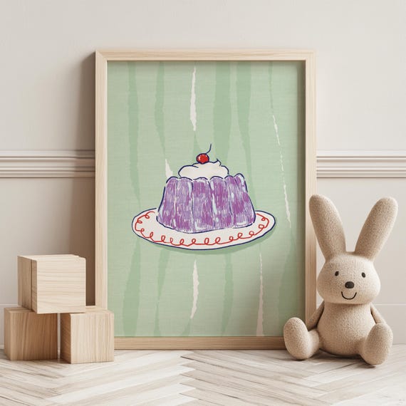 Jelly Cake Nursery Print Handdrawn Kids Room Wall Art