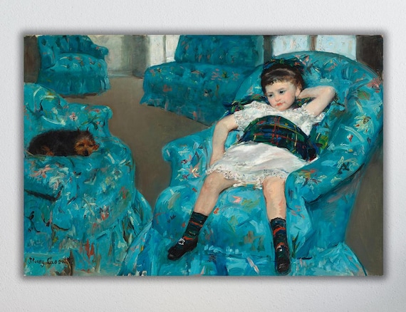 Mary Cassatt Little Girl in Blue Armchair Impressionist Poster