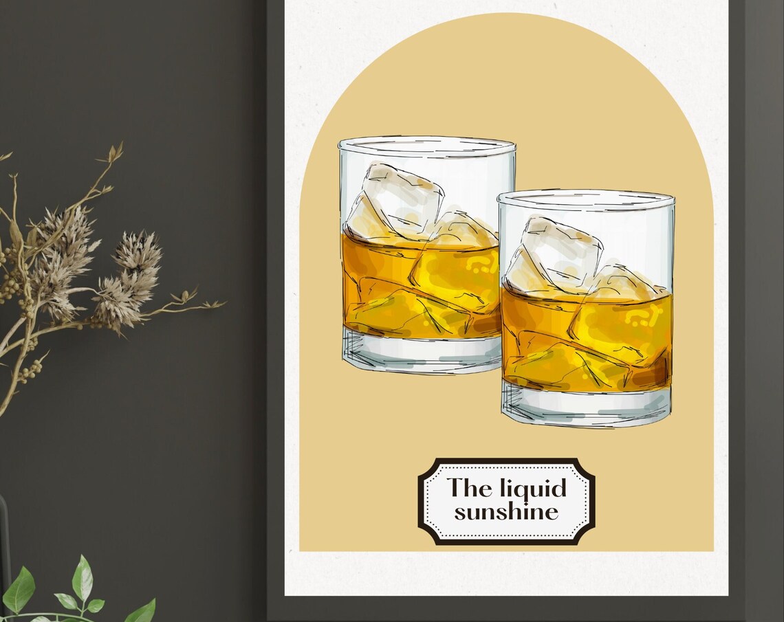 Whiskey Bar Decor, Poster Print