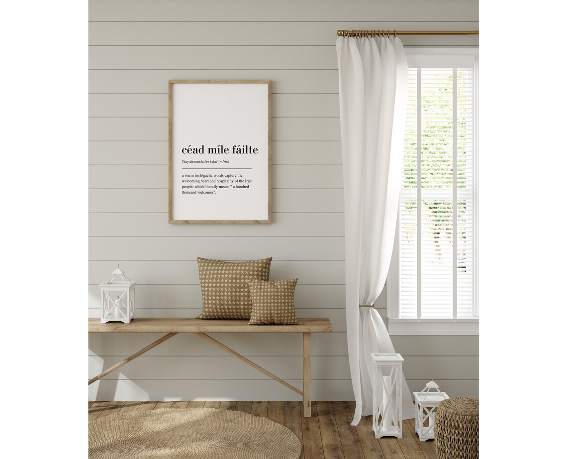 C e1d M edle F e1ilte Ireland Irish Welcome Sign Art Print - Image 3
