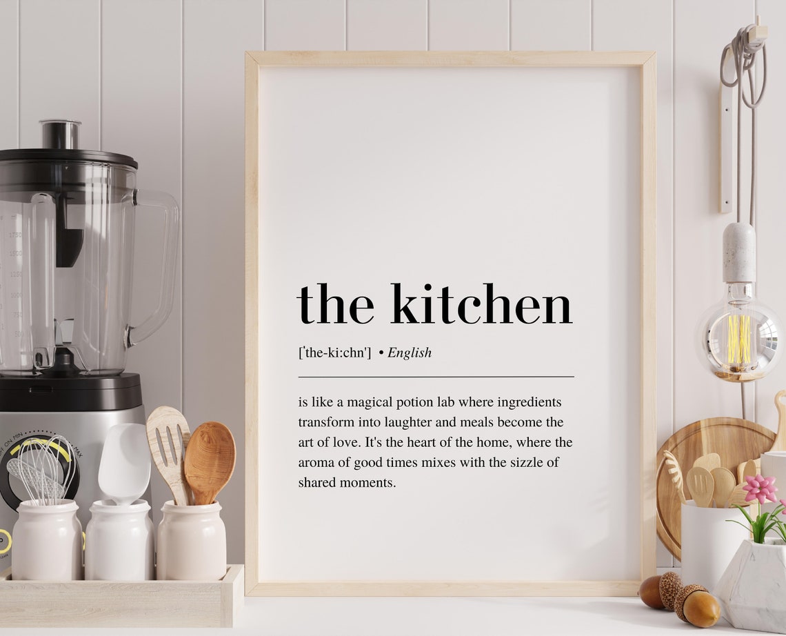The Kitchen Definition Minimalist Dictionary Typography Wall Poster - Image 5
