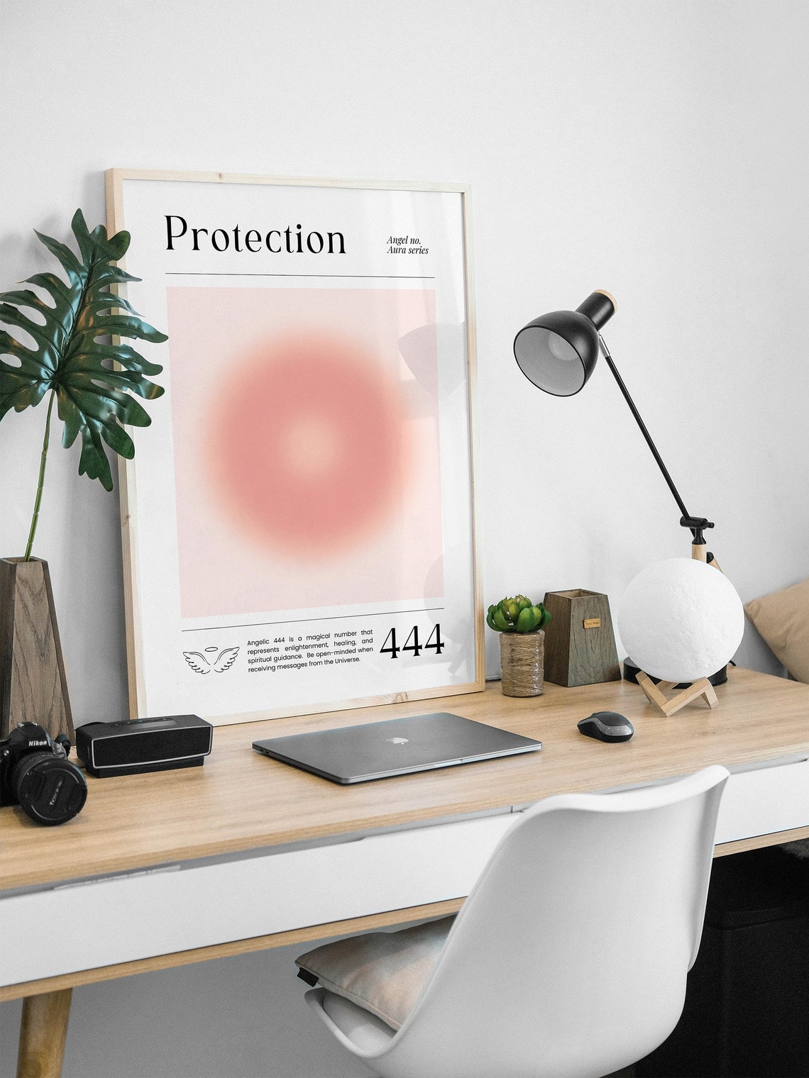 Angel Numbers Poster 444 Print Gradient Wall Art Spiritual Print Gradient Home Decor Positive Affirmation Print - Image 2