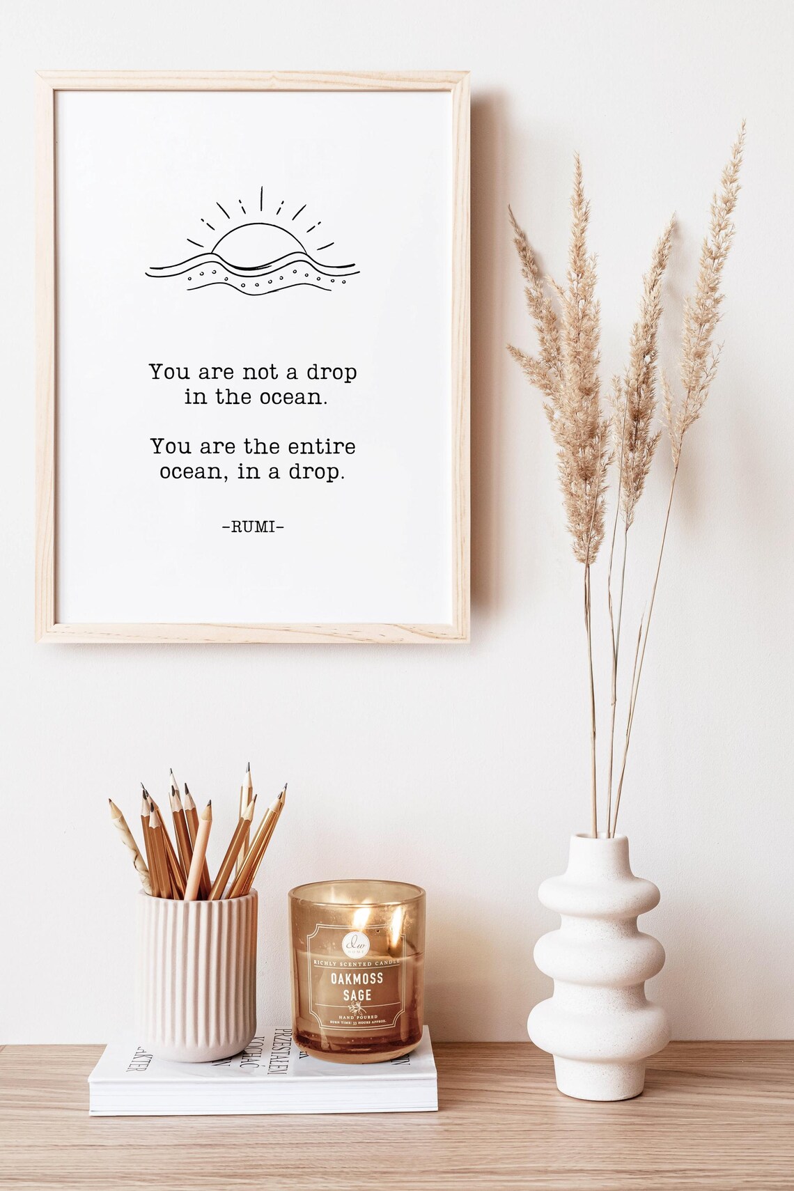 Rumi Quote You Are The Entire Ocean Inspirational Poem Wall Print - Image 5