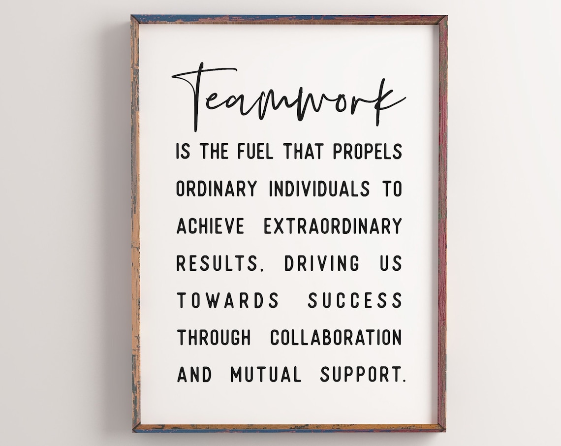 Teamwork Quotes Motivational Office Art Print